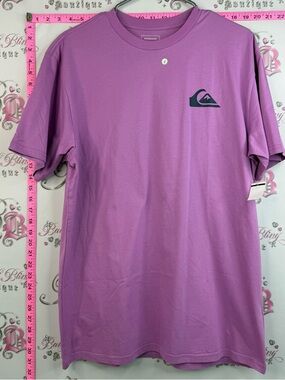 Quiksilver T-shirt purple black logo Short Sleeve Logo Tee - Lavender NEW